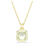 Millenia drop earrings Cushion cut, Green, 18K gold finish